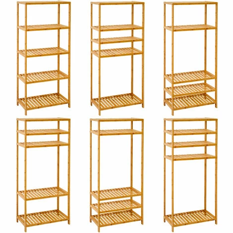 DuneDesign Rayonnage 130x60 Cm Pour Cuisine Et Salle De Bain En Bois De Bambou - Holzfarben 5 DuneDesign Rayonnage 130x60 Cm Pour Cuisine Et Salle De Bain En Bois De Bambou - Holzfarben – Image 4