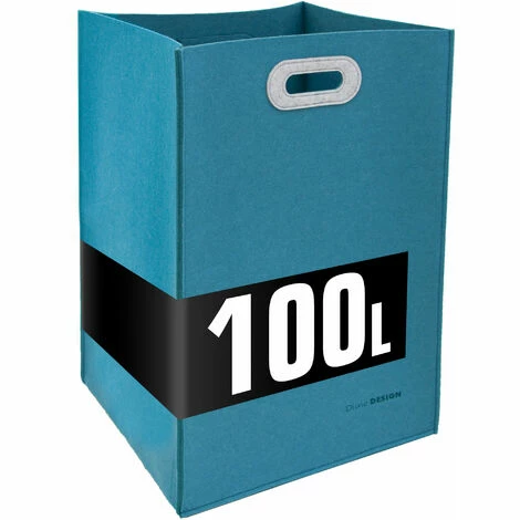 DUNEDESIGN 100l Grande Paniere A Linge Sale En Feutre 43x38x60 Panier A Linge Sale Pliable - Blau 3 DUNEDESIGN 100l Grande Paniere A Linge Sale En Feutre 43x38x60 Panier A Linge Sale Pliable - Blau