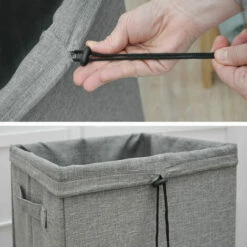 DUNEDESIGN 50L Panier à Linge Sale Avec Couvercle Et Sac à Linge 30x30x60 Bac De Rangement - Grau -DUNEDESIGN Sales 2024 73824430 5