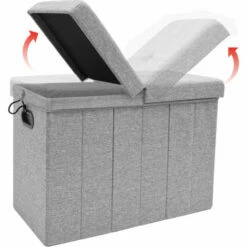 DUNEDESIGN 85l Panier à Linge Avec Couvercle & Sac à Linge 62x31 Panier à Linge Avec Siège - Grau -DUNEDESIGN Sales 2024 75989440 3