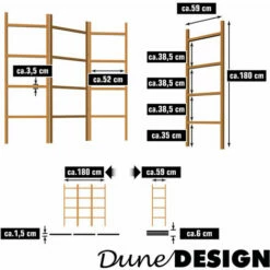 DUNEDESIGN Echelle Bambou Salle De Bain - 180x180 Porte-Serviettes Sur Pied Etagere Echelle - Braun -DUNEDESIGN Sales 2024 77774761 4