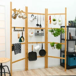 DUNEDESIGN Paravent Interieur 3 Panneaux à Remplir 180x180 Brise Vue Mobile Étagère Plantes - Braun -DUNEDESIGN Sales 2024 77774767 3